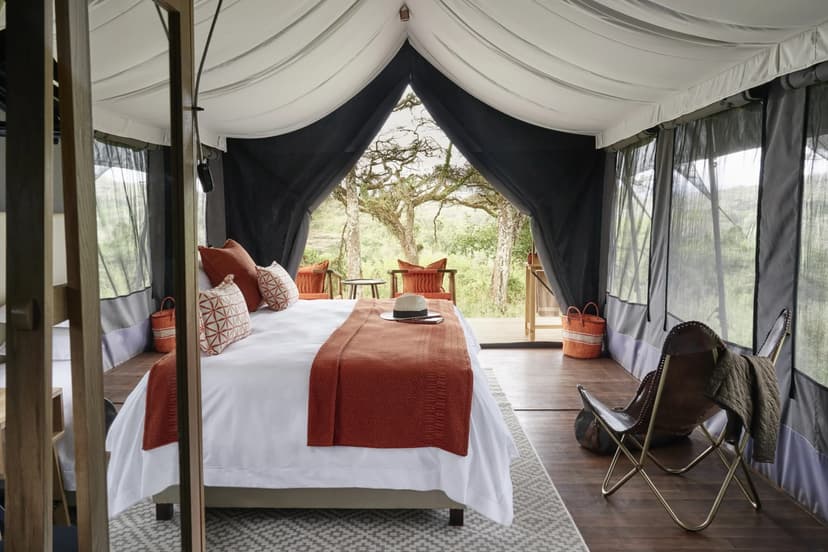 Crater rim tented camp