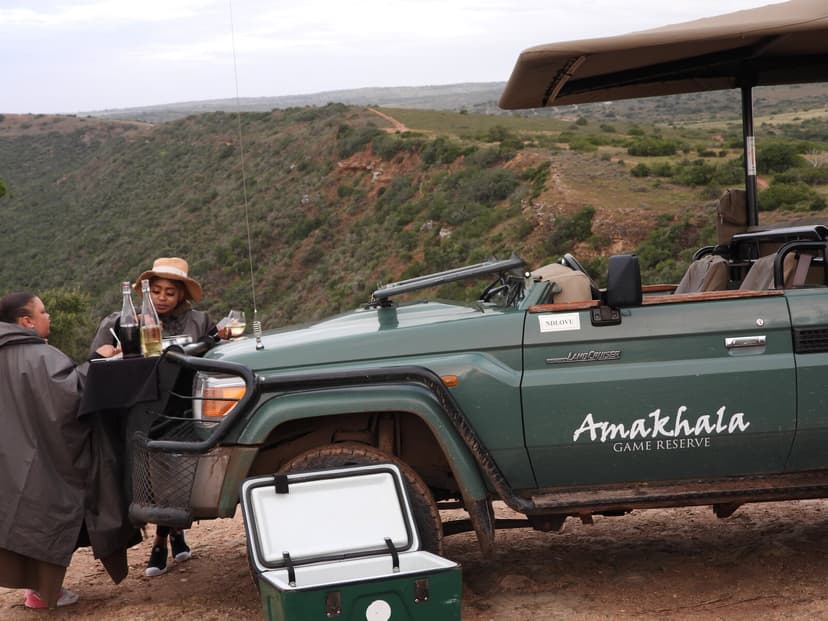 Game-drive stop in the Amakhala valley bushveld Eastern Cape