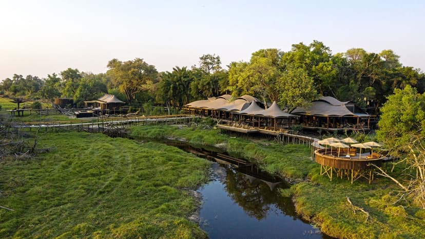 Contemporary suite overlooking a waterhole