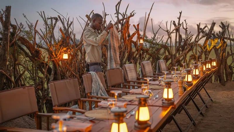 Candlelit private bush dinner for two